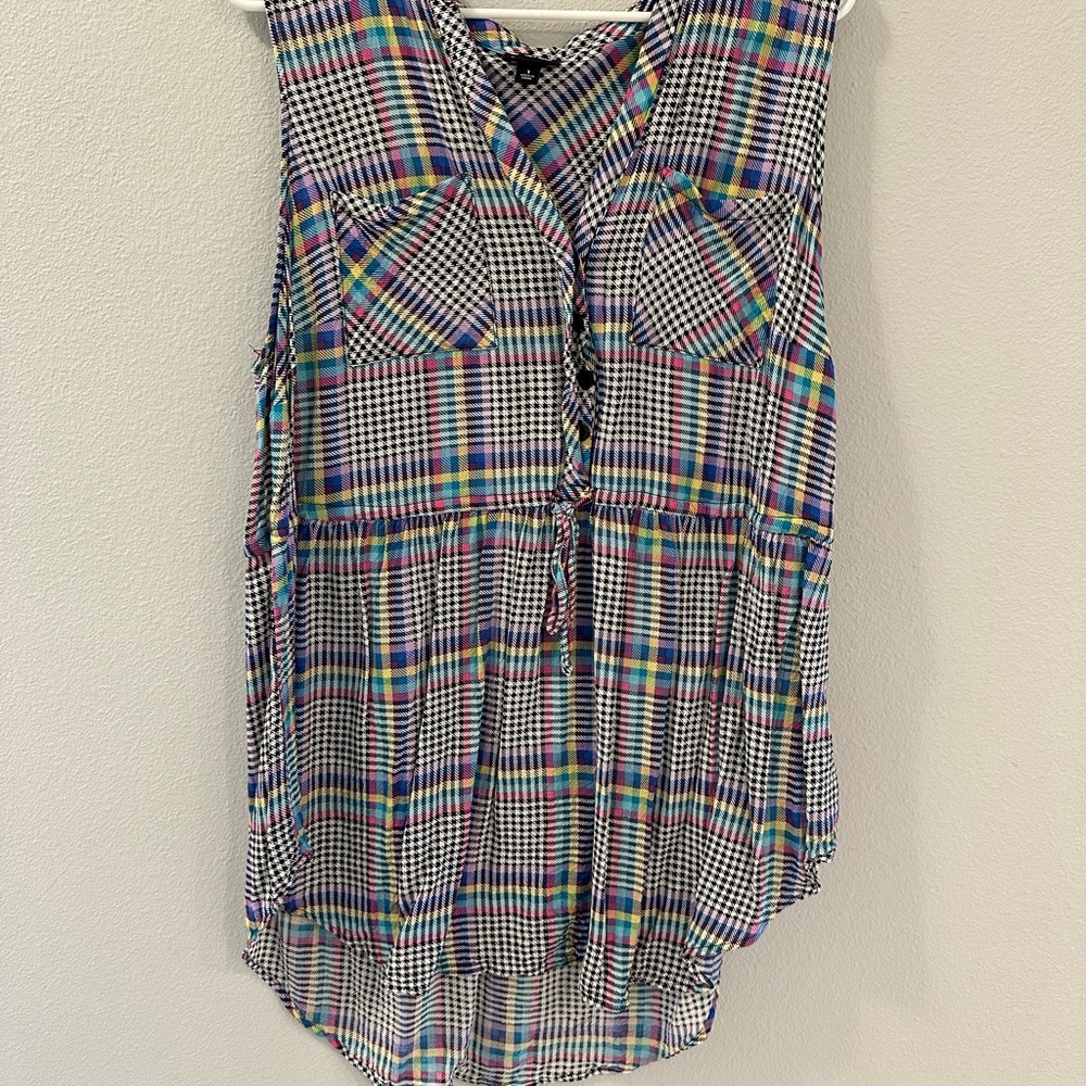 Torrid Colorful Plaid Sleeveless Blouse